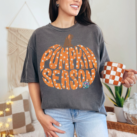pumpkin season with white polka dots Tee