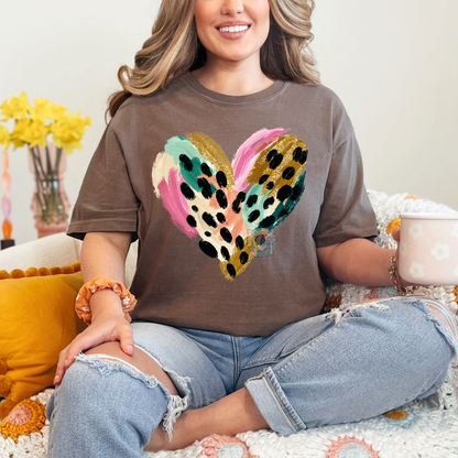 cheetah heart tee