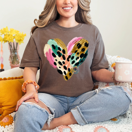 cheetah heart tee