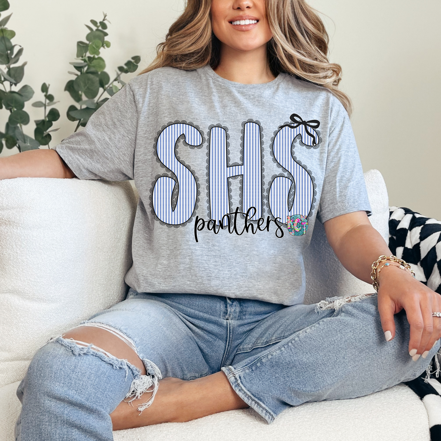 SHS Stipes and Bow Tee