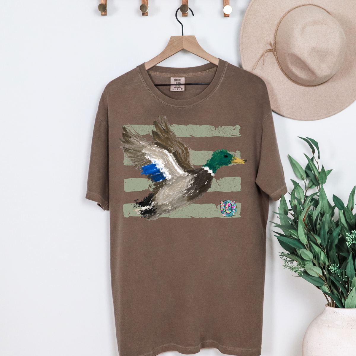 Watercolor duck stripe tee