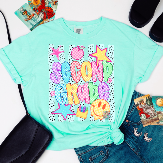 2nd grade smiley tee