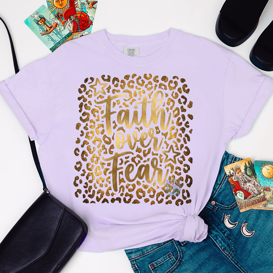 faith over fear cheetah tee