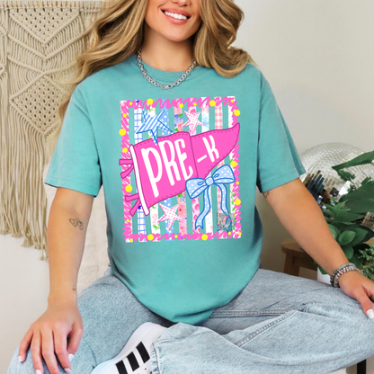 Pre k Stripes & Bow Tee