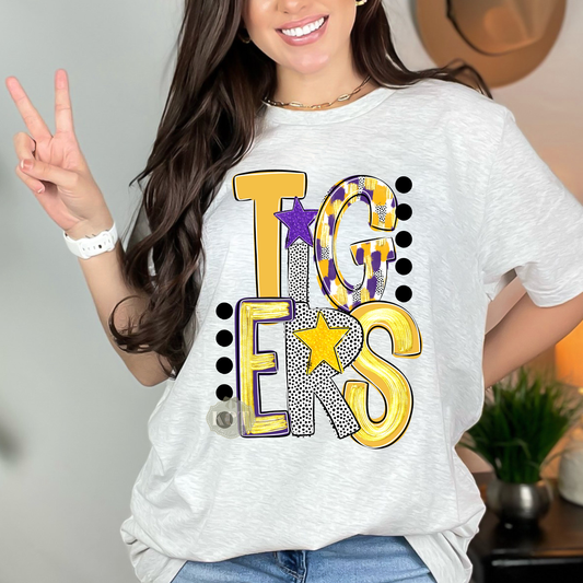 Tigers Stars and Dots Tee