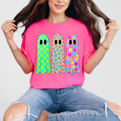 colorful Spooky ghost Tee