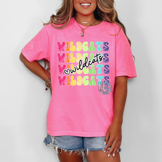 Wildcats Scribble Color Tee