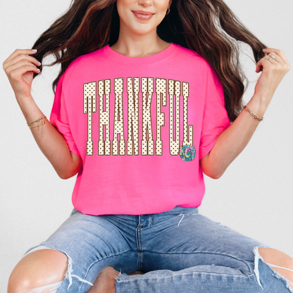 Thankful Cream polka dots tee