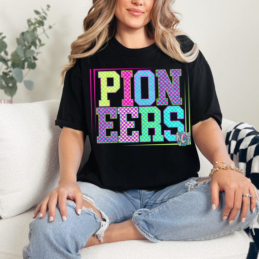 Pioneers Neon Checkered Tee