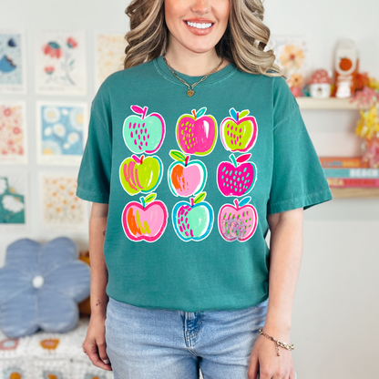 Colorful apple tee