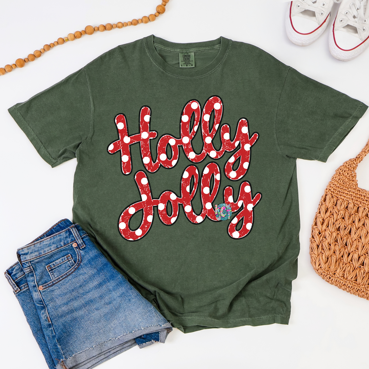 holly jolly polka dot tee