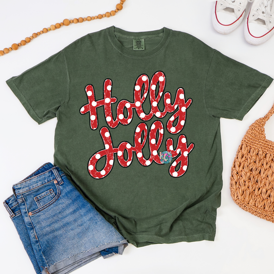 holly jolly polka dot tee