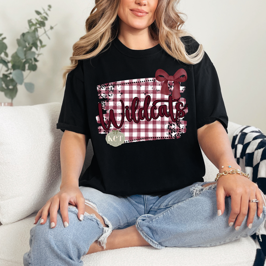 Wildcats Gingham Tee