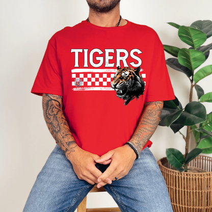 Many Tigers White Checkered