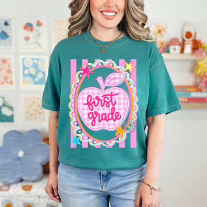 1st grade apple tee