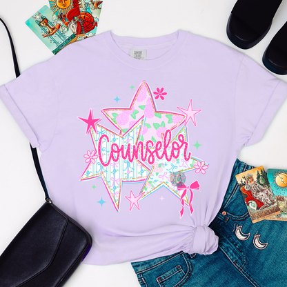 Counselor with Stars Tee